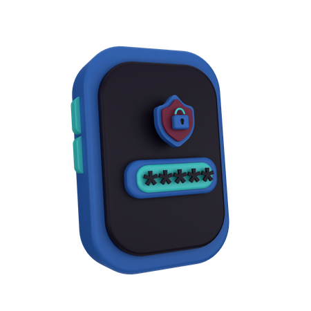 Mobile Log In Security  3D Icon