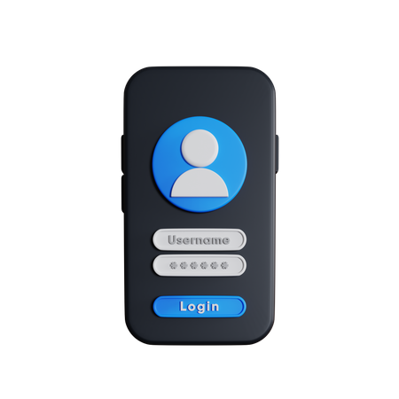 Mobile Login  3D Icon