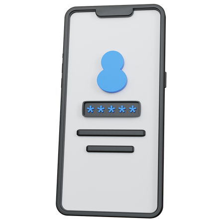 Mobile Login  3D Icon