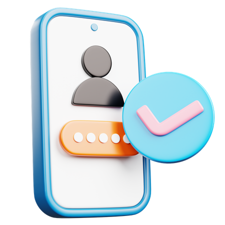 モバイルログインアカウント  3D Icon