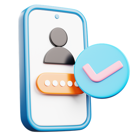 Mobile Login Account  3D Icon