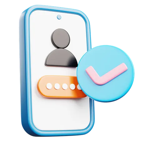 Mobile Login Account  3D Icon
