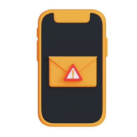 Mobile Mail Alert  3D Icon