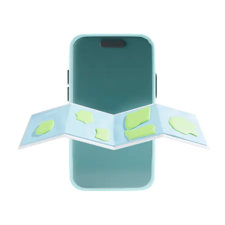 Maps On Smartphone 3 D Illustration 3D Icon