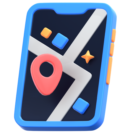 Mobile Map  3D Icon