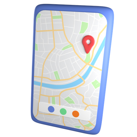 Mobile Map  3D Icon