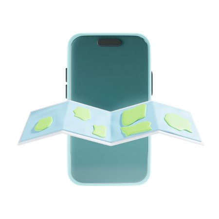 Mobile Map  3D Icon