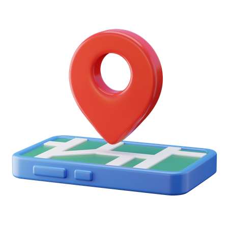 Mobile Map  3D Icon