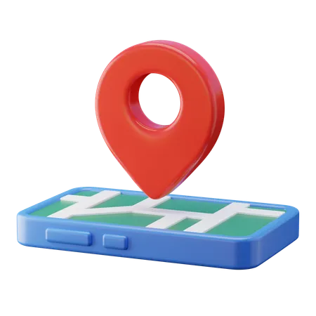 Mobile Map  3D Icon