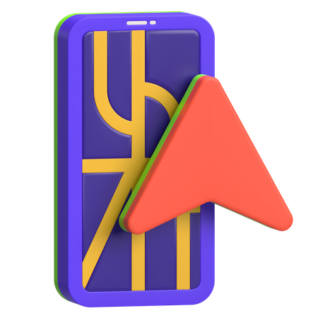 Mobile Map  3D Icon