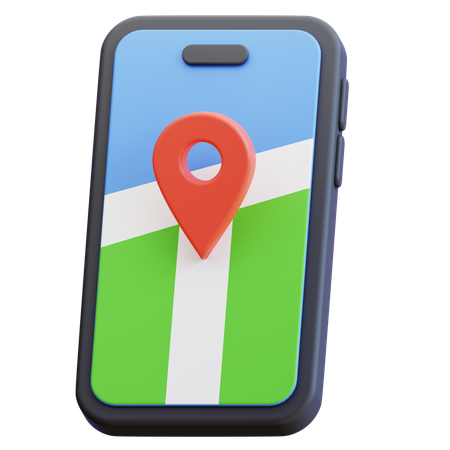 Mobile Map  3D Icon