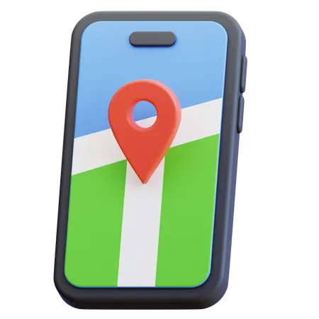 Mobile Map  3D Icon