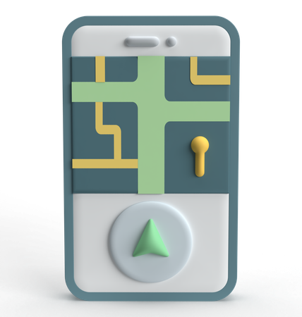 Mobile Map  3D Icon