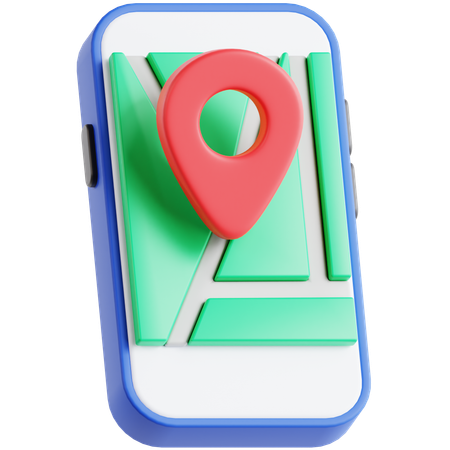 Mobile Map  3D Icon