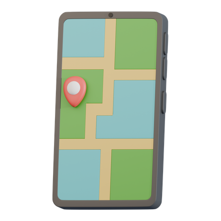 Mobile Map  3D Icon