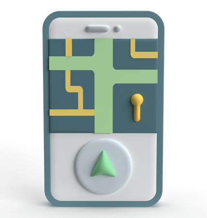 Mobile Map  3D Icon