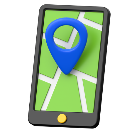 Mobile Map  3D Icon