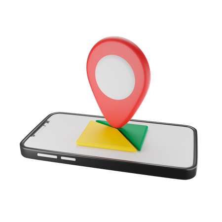 Mobile Map  3D Illustration