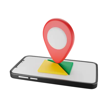 Mobile Map  3D Illustration