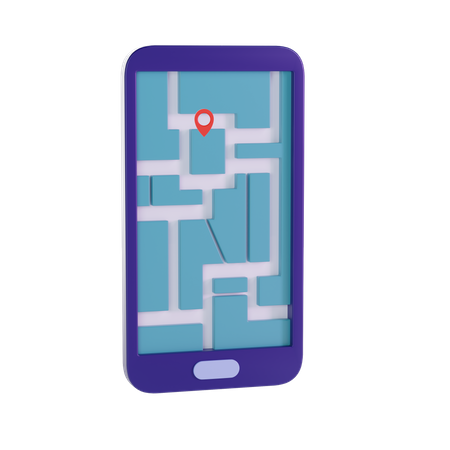 Mobile Map 3D Illustration