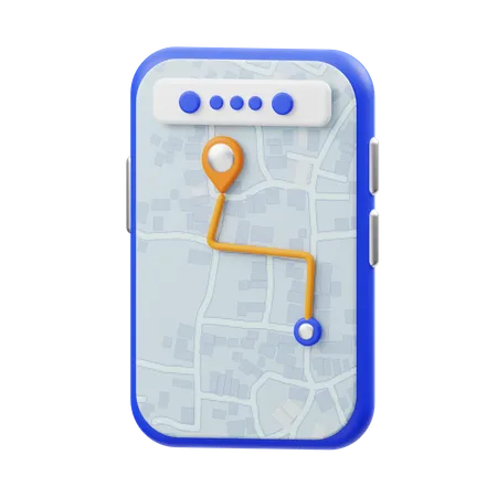 Mobile Map 3D Icon