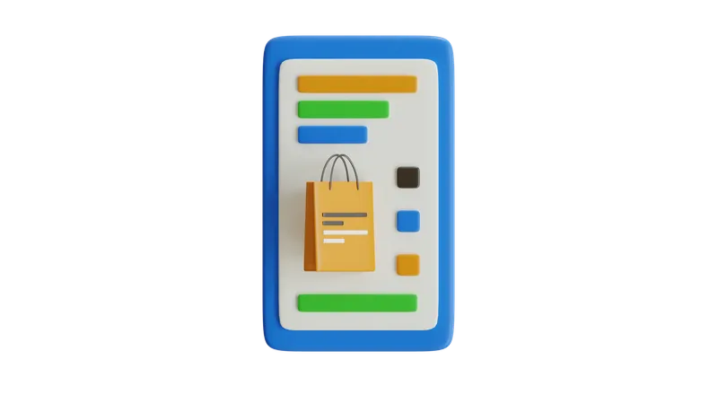 Mobile Market  3D Icon