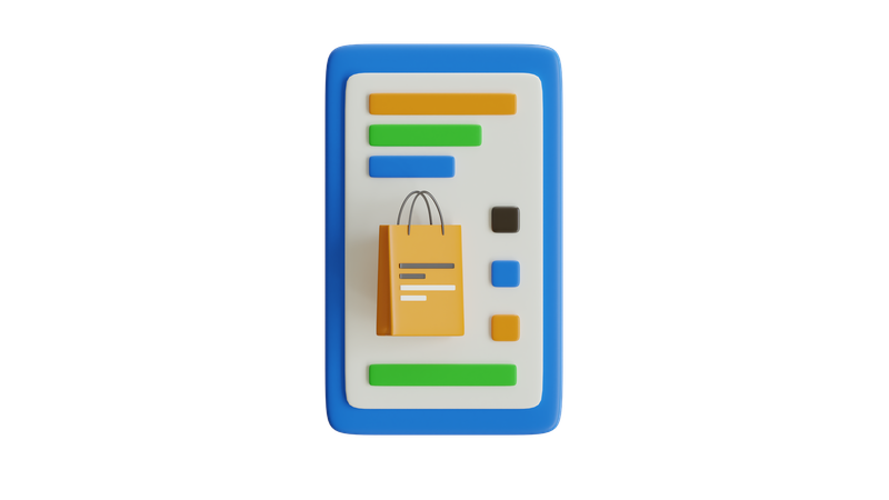 Mobile Market  3D Icon