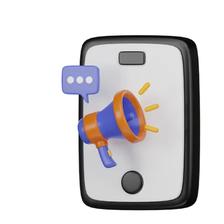 Mobile Marketing 3 D Icon 3D Icon