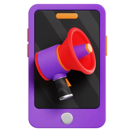 Mobile Marketing 3 D Illustratorion 3D Icon