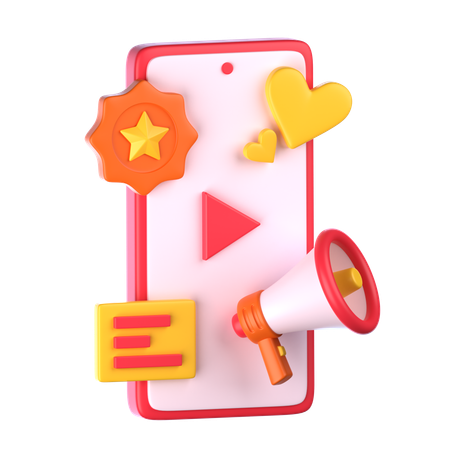 Mobile Marketing  3D Icon