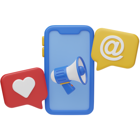 Mobile Marketing  3D Icon