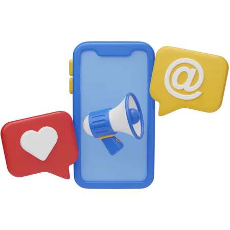 Mobile Marketing  3D Icon