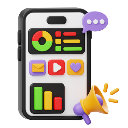 Mobile Marketing  3D Icon