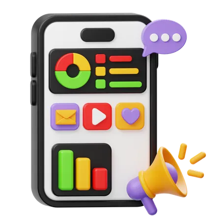 Mobile Marketing  3D Icon