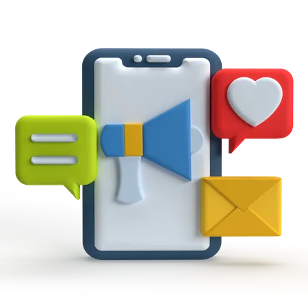 Mobile Marketing  3D Icon