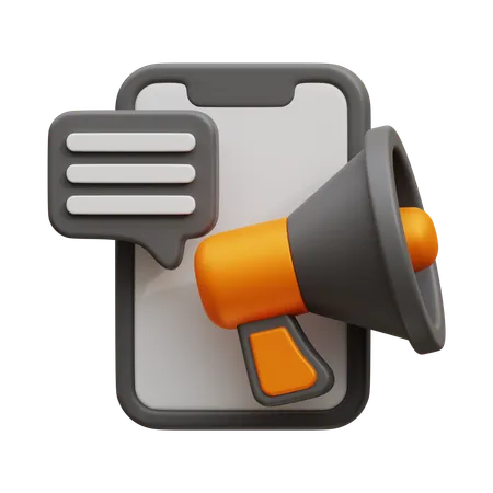 Mobile Marketing  3D Icon