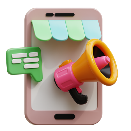 Mobile Marketing  3D Icon