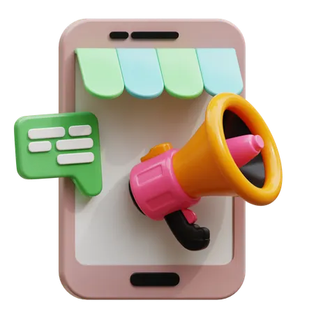 Mobile Marketing  3D Icon