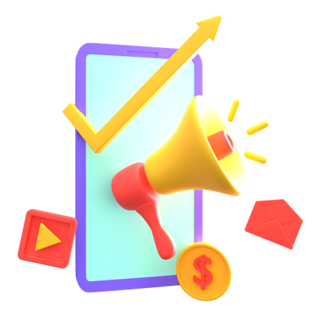 Mobile Marketing  3D Icon