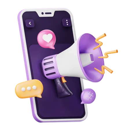 Mobile Marketing  3D Icon