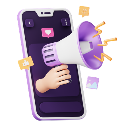 Mobile Marketing  3D Icon