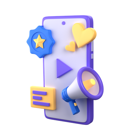 Mobile Marketing  3D Icon