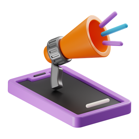 Mobile Marketing  3D Icon