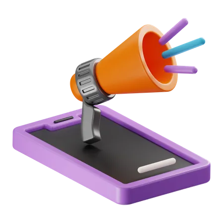 Mobile Marketing  3D Icon