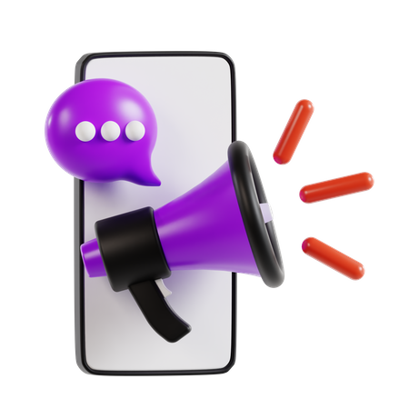 Mobile Marketing  3D Icon