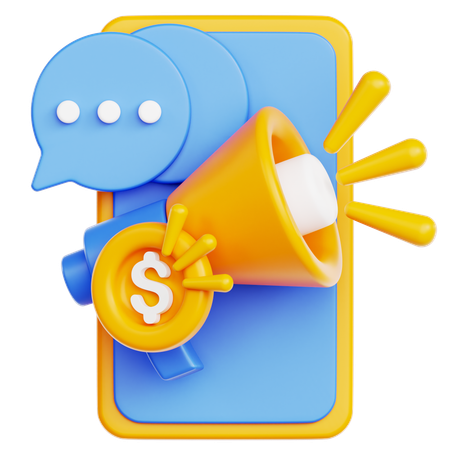 Mobile Marketing  3D Icon