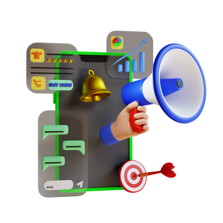 Mobile Marketing  3D Illustration