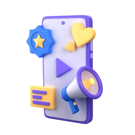 Mobile Marketing  3D Icon