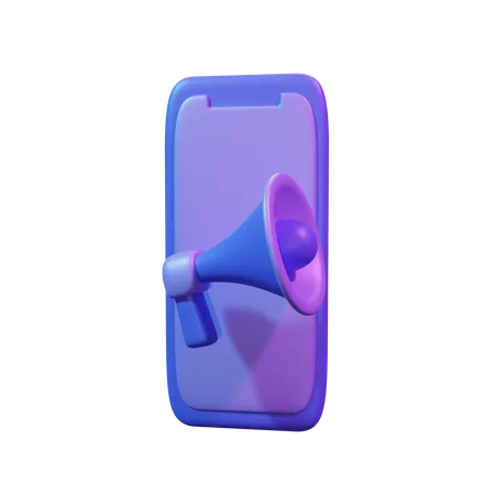 Mobile Phone With Ad Download This Item Now 3D Icon