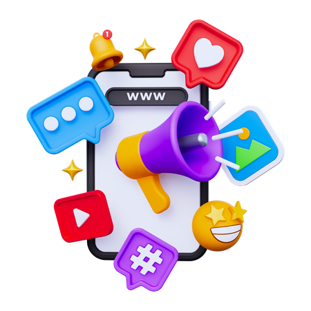 Mobile Marketing Promotion  3D Icon